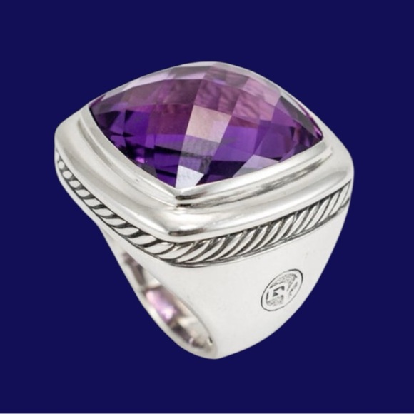 David Yurman Sterling Silver Amethyst Ring - Picture 4 of 13